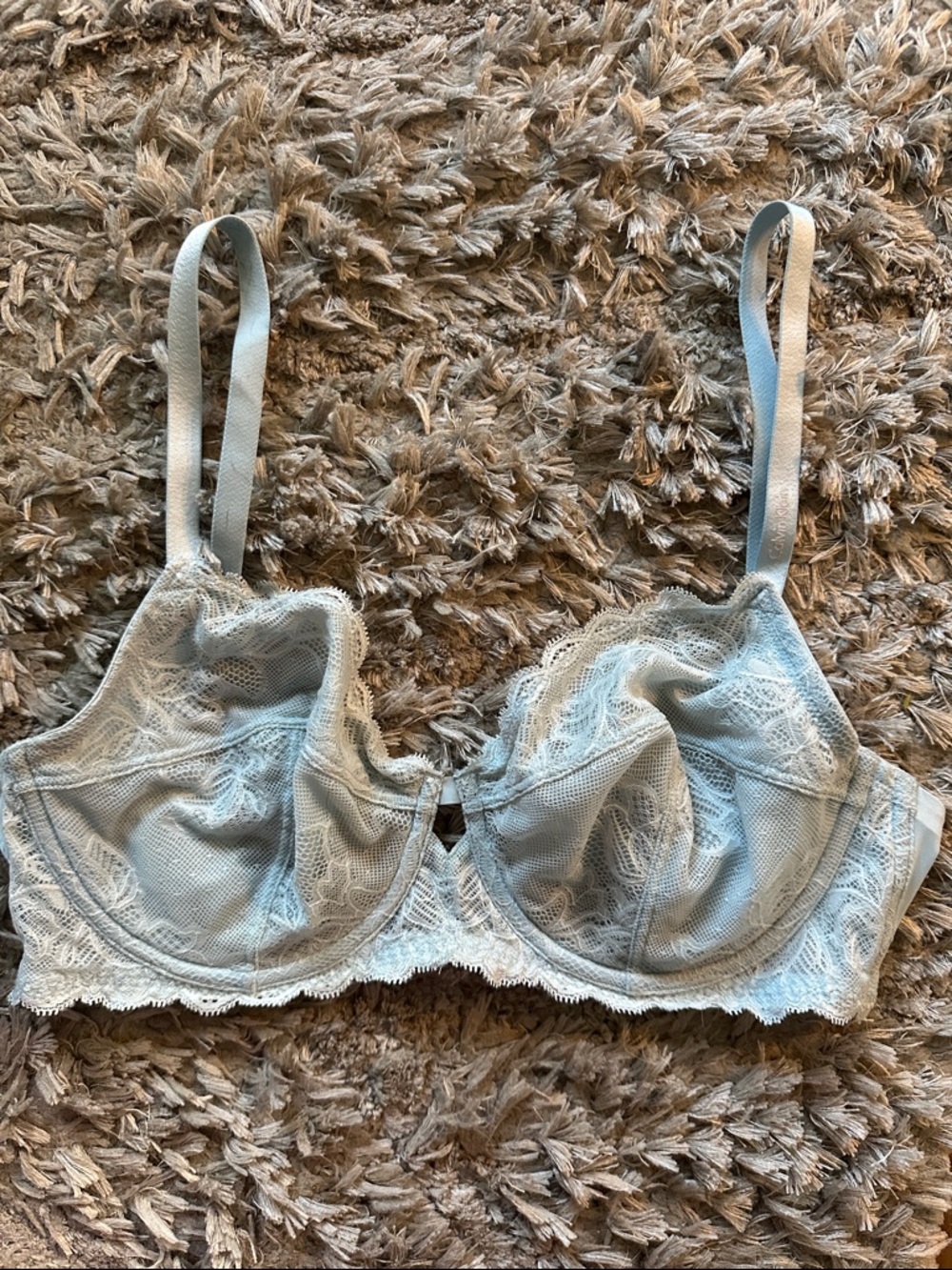 Calvin Klein Light Blue Lace Underwire Bra